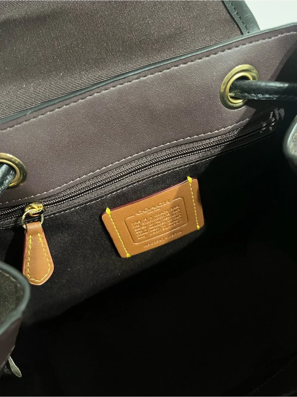Coach Hadley Black & Brown Signature Mini Backpack